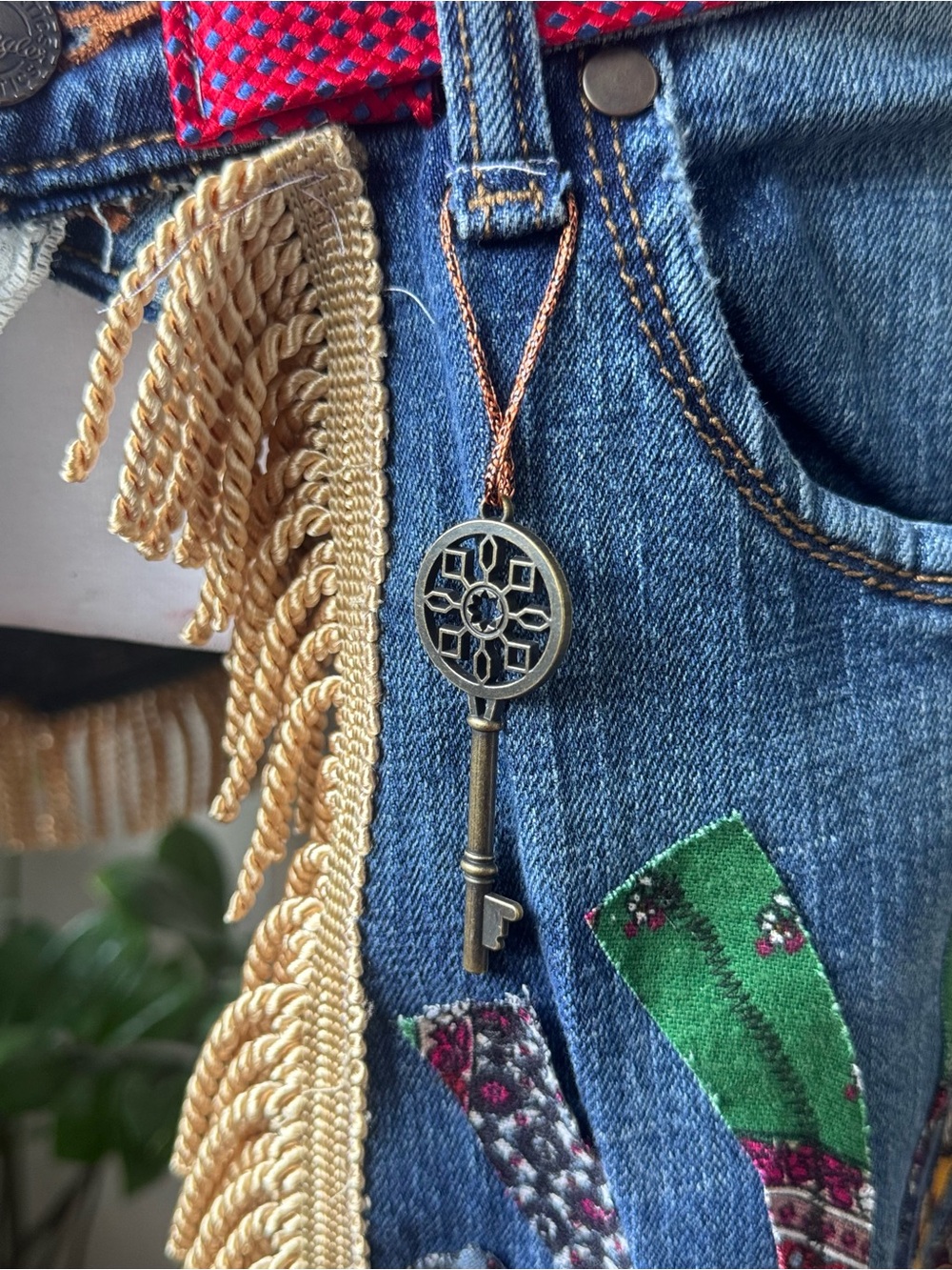 B4 Custom Upcycled Denim Fanny Belt - Picture 4 of 8